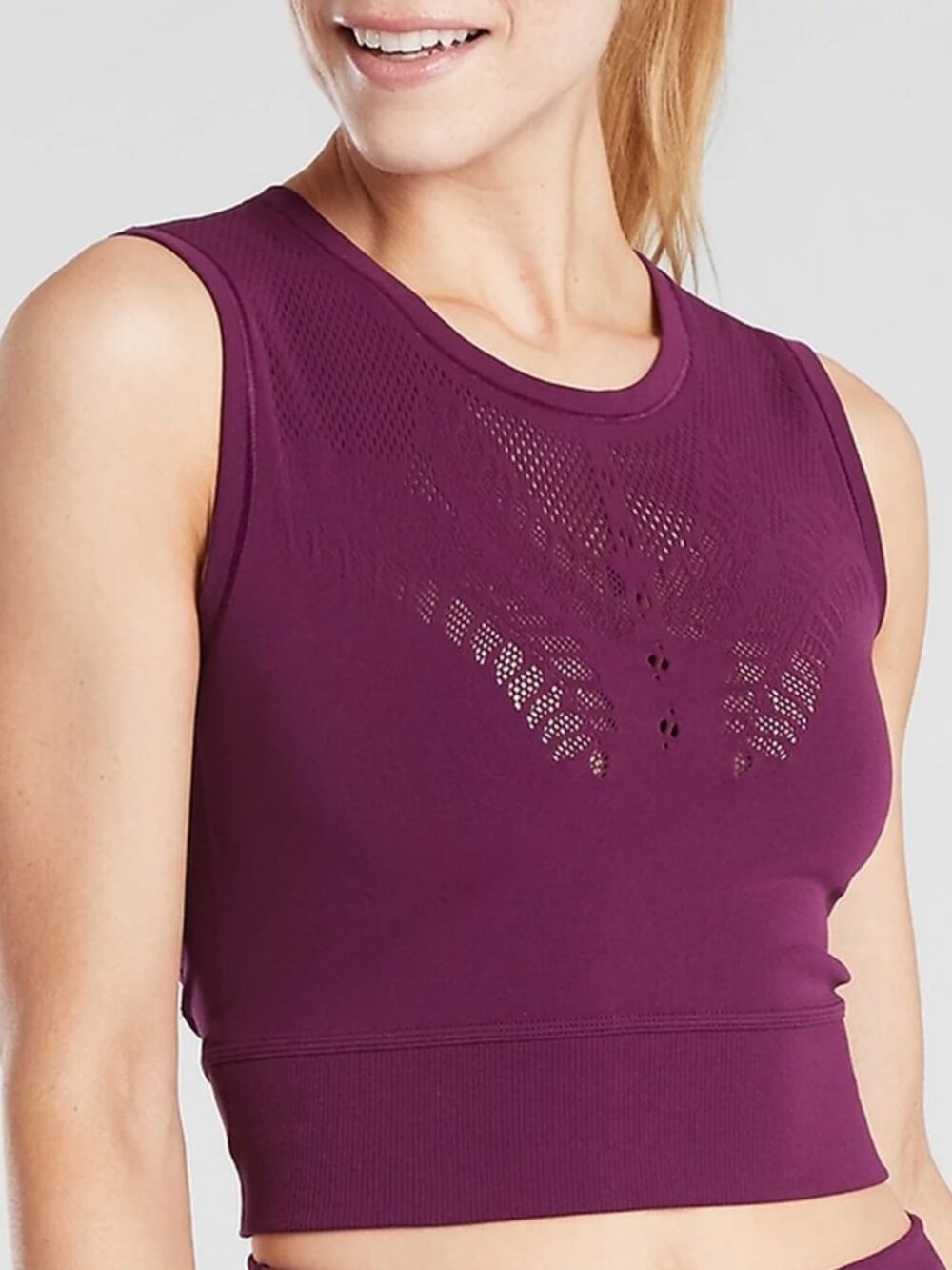 EUC Athleta Ujjayi Crop Tank Size S/M Purple